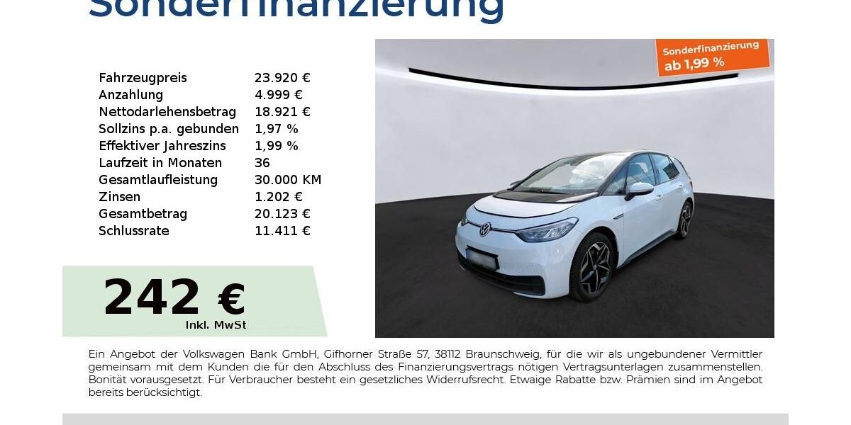 VW ID.3 51.919 km 23.920 &euro; Fürth 90763