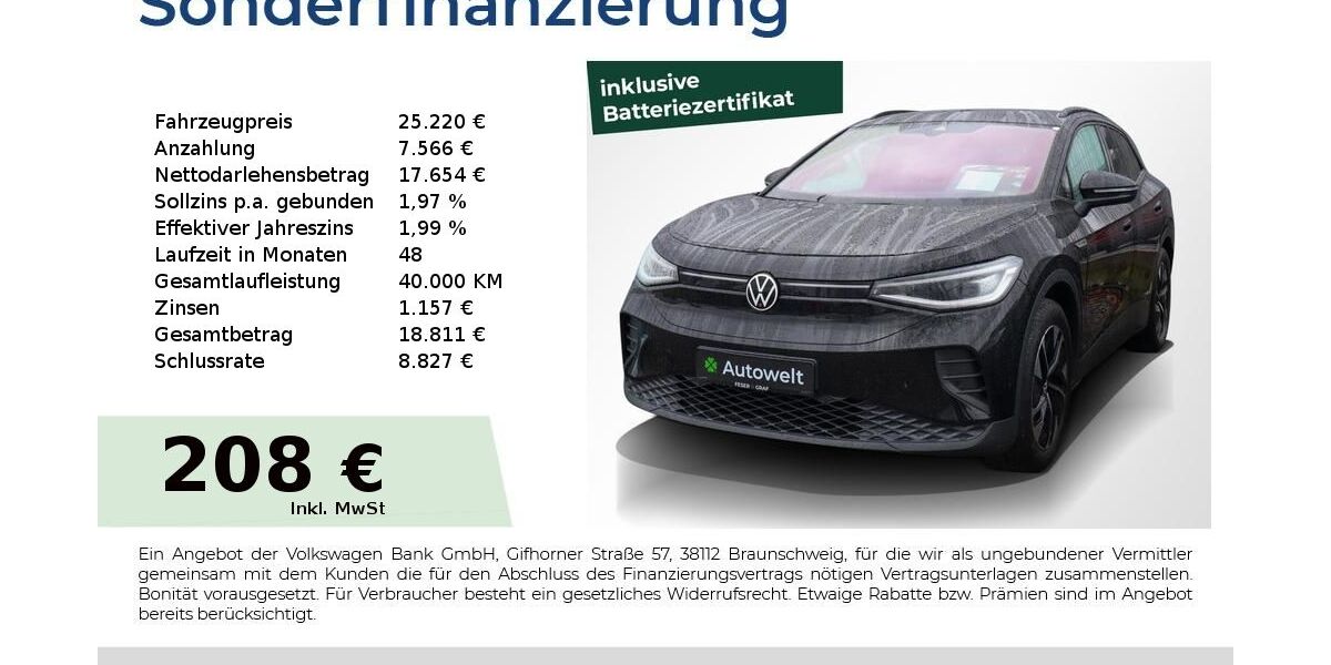 VW ID.4 70.150 km 25.220 &euro; Nürnberg 90431