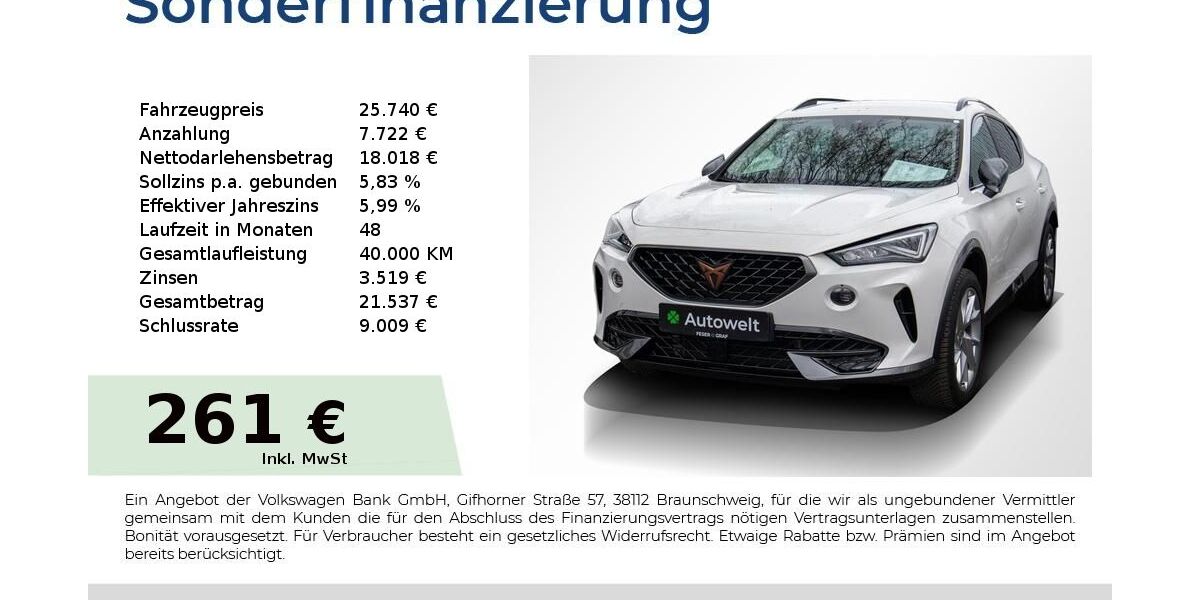 Cupra Formentor 26.150 km 25.740 &euro; Nürnberg 90431
