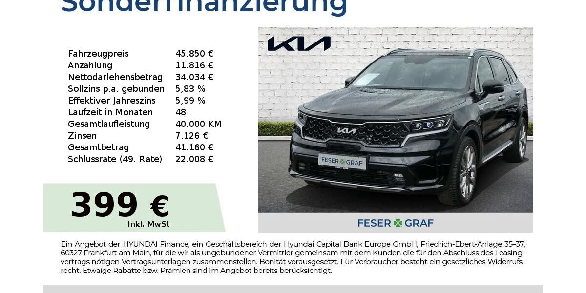 Kia Sorento 24.079 km 44.850 &euro; Roth 91154