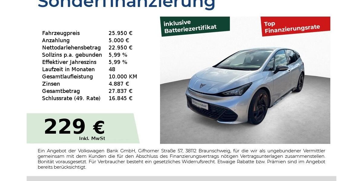 Cupra Born 13.700 km 25.450 &euro; Roth 91154