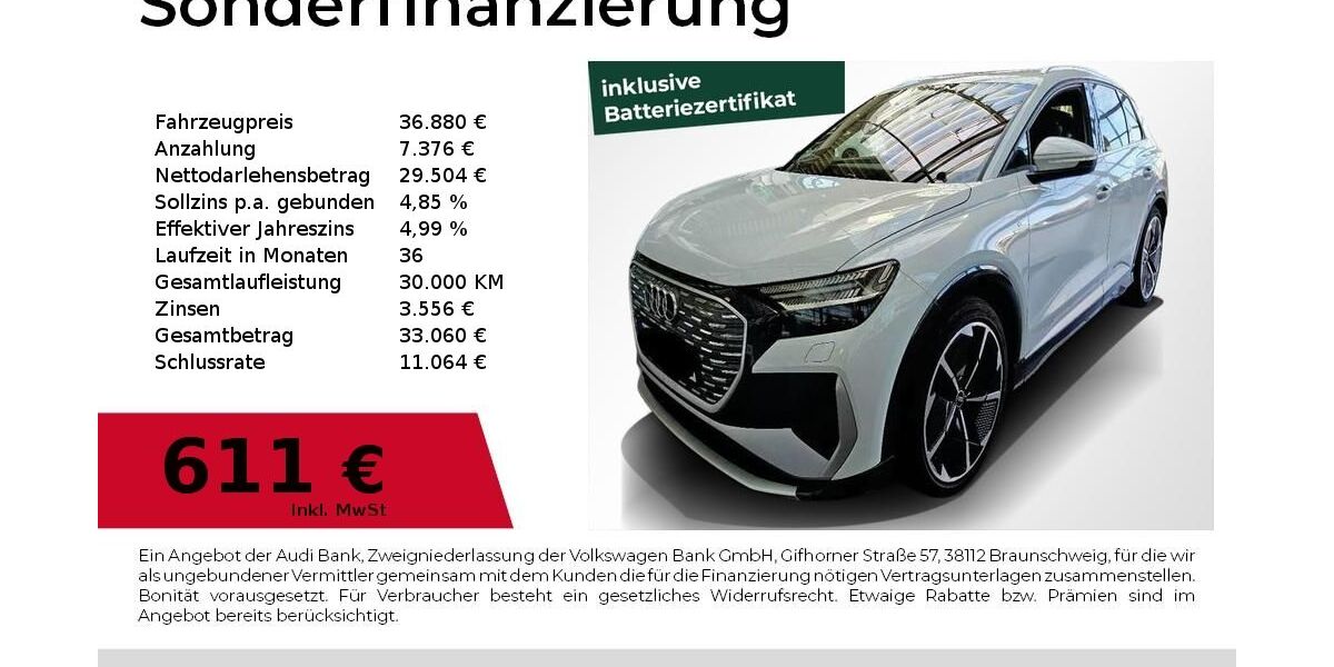 Audi Q4 e-tron 57.980 km 36.880 &euro; Nürnberg 90441