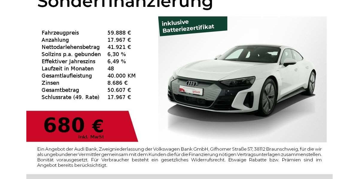 Audi e-tron GT 19.500 km 52.880 &euro; Nürnberg 90411