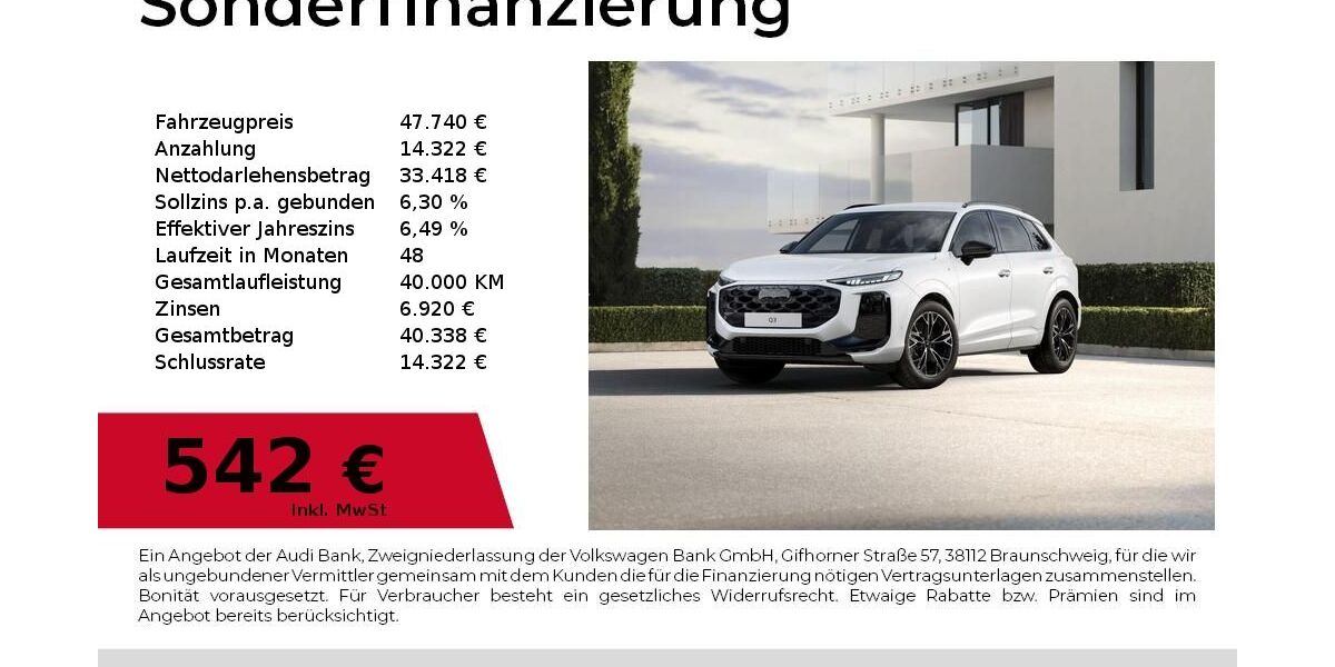 Audi Q3 3.000 km 47.740 &euro; Nürnberg 90411