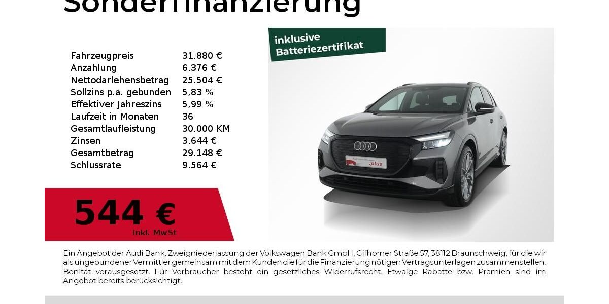 Audi Q4 e-tron 41.400 km 31.440 &euro; Nürnberg 90441