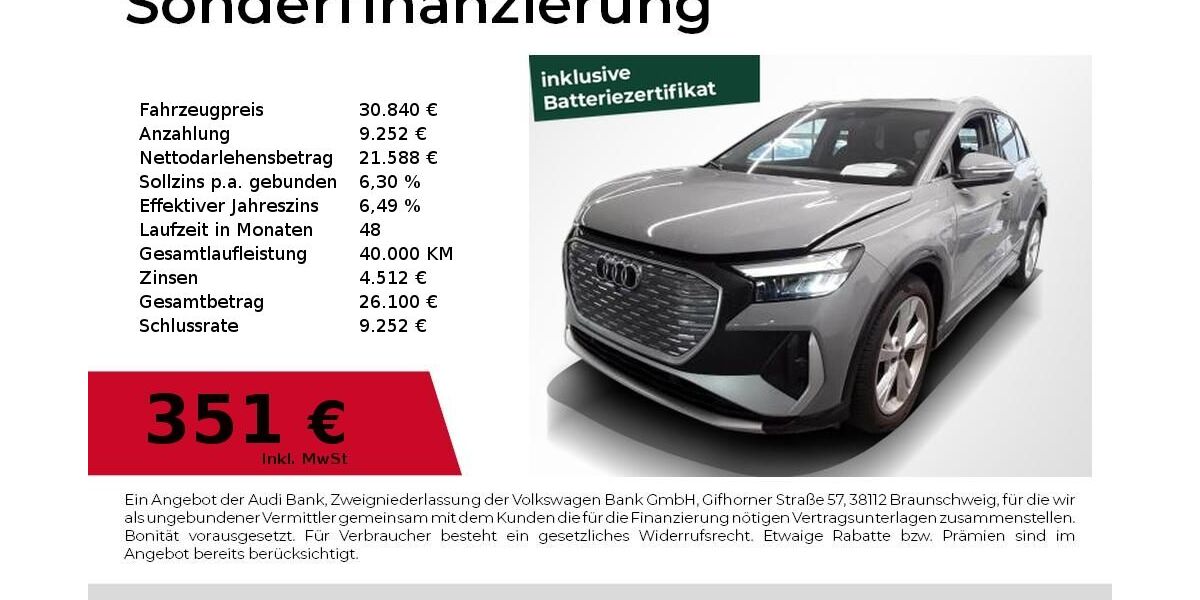 Audi Q4 e-tron 50.200 km 30.840 &euro; Nürnberg 90411