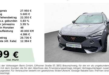 Cupra Formentor 36.200 km 27.950 &euro; Schwabach 91126