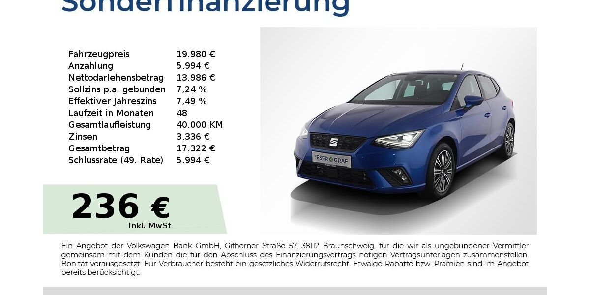 Seat Ibiza 2.300 km 19.450 &euro; Nürnberg 90441