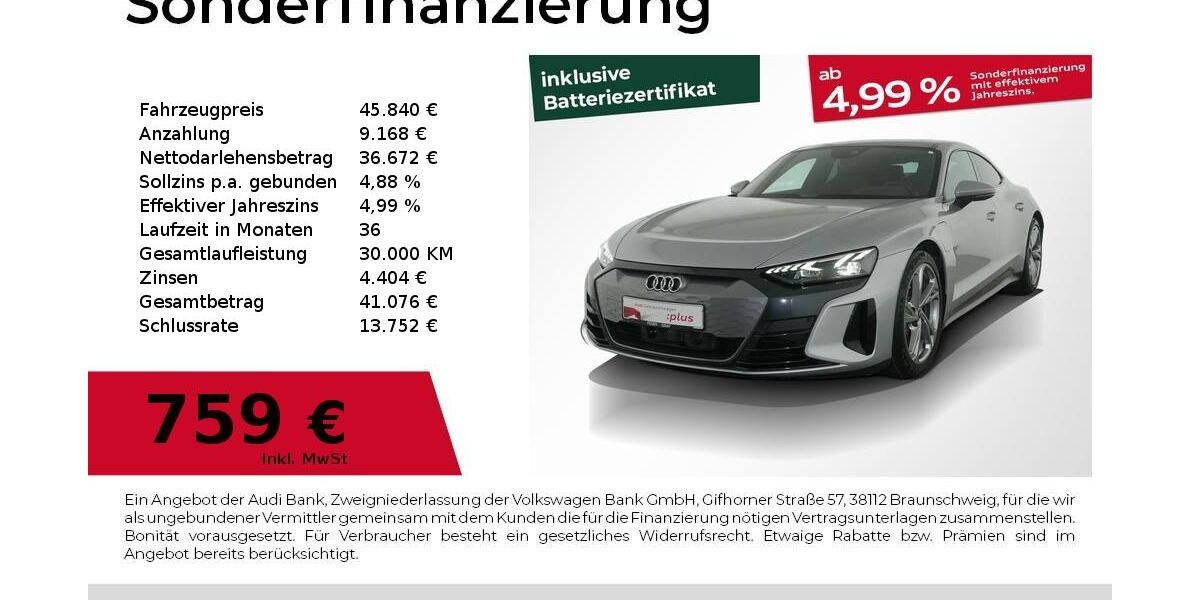 Audi e-tron GT 73.130 km 45.840 &euro; Nürnberg 90441