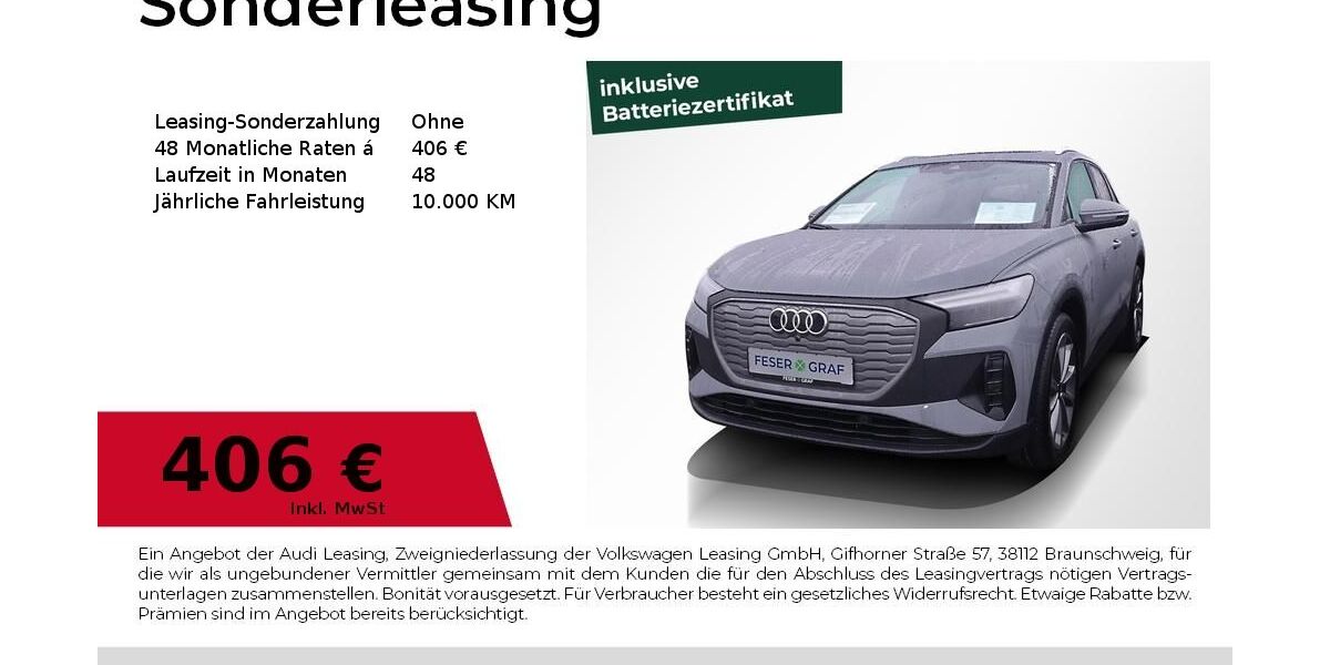 Audi Q4 e-tron 8.117 km 42.940 &euro; Erlangen 91058