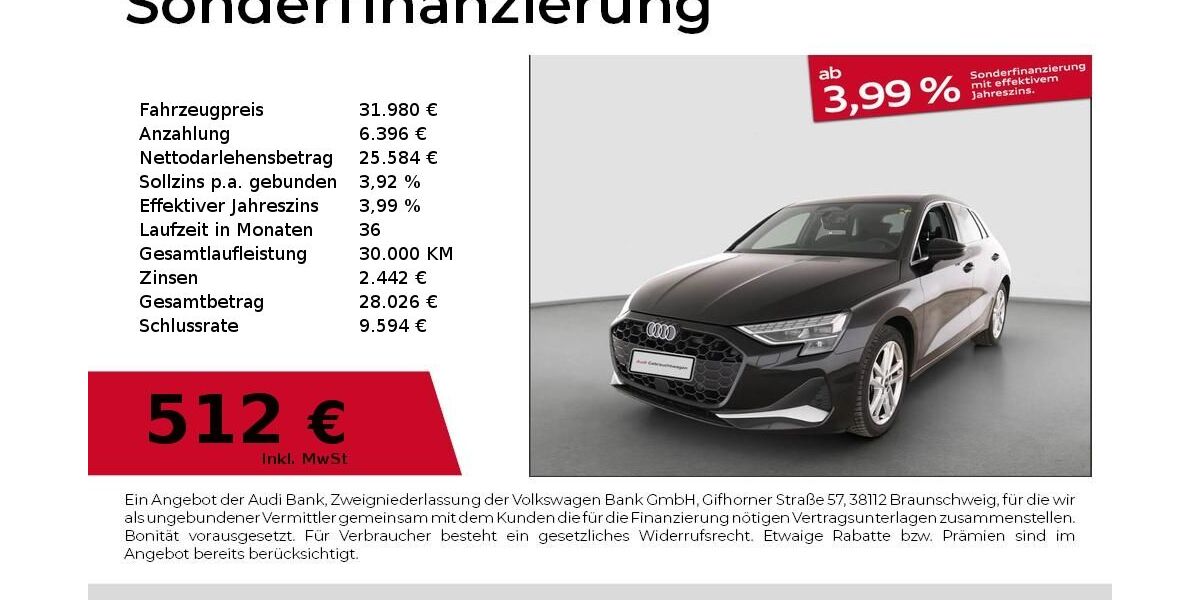 Audi A3 8.208 km 31.980 &euro; Nürnberg 90441