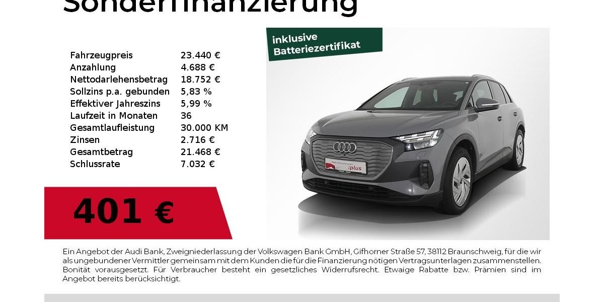 Audi Q4 e-tron 44.150 km 23.440 &euro; Nürnberg 90441
