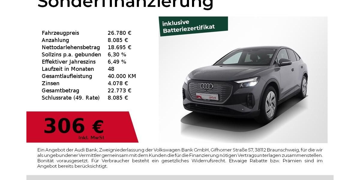 Audi Q4 e-tron 39.950 km 25.940 &euro; Nürnberg 90411