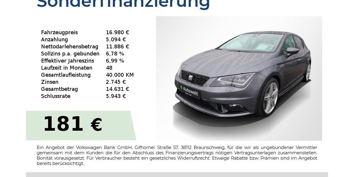 Seat Leon 88.650 km 16.980 &euro; Nürnberg 90431