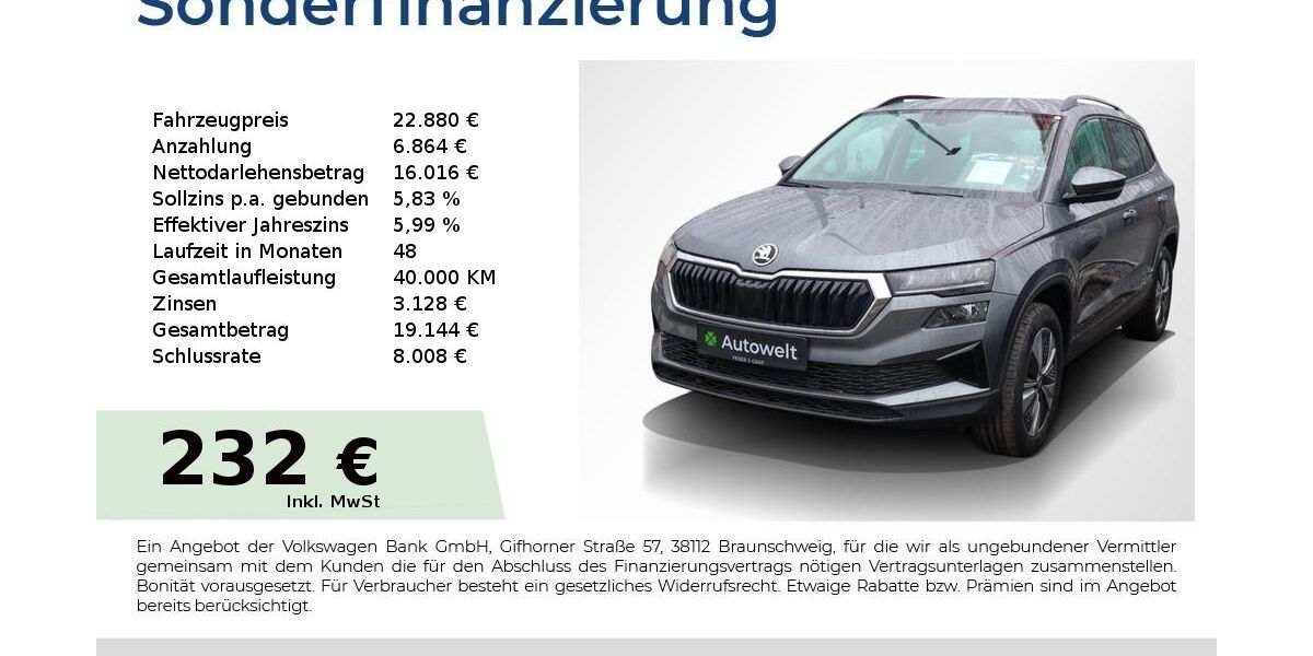 Skoda Karoq 122.850 km 22.880 &euro; Nürnberg 90431