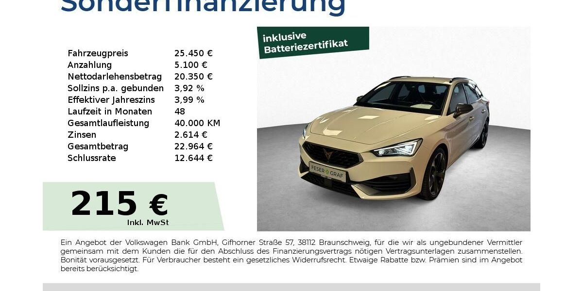 Cupra Leon 45.100 km 25.450 &euro; Schwabach 91126