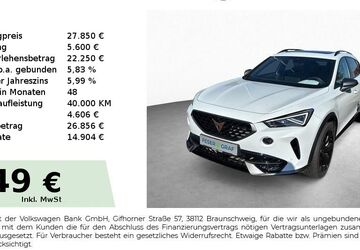 Cupra Formentor 29.150 km 27.850 &euro; Schwabach 91126