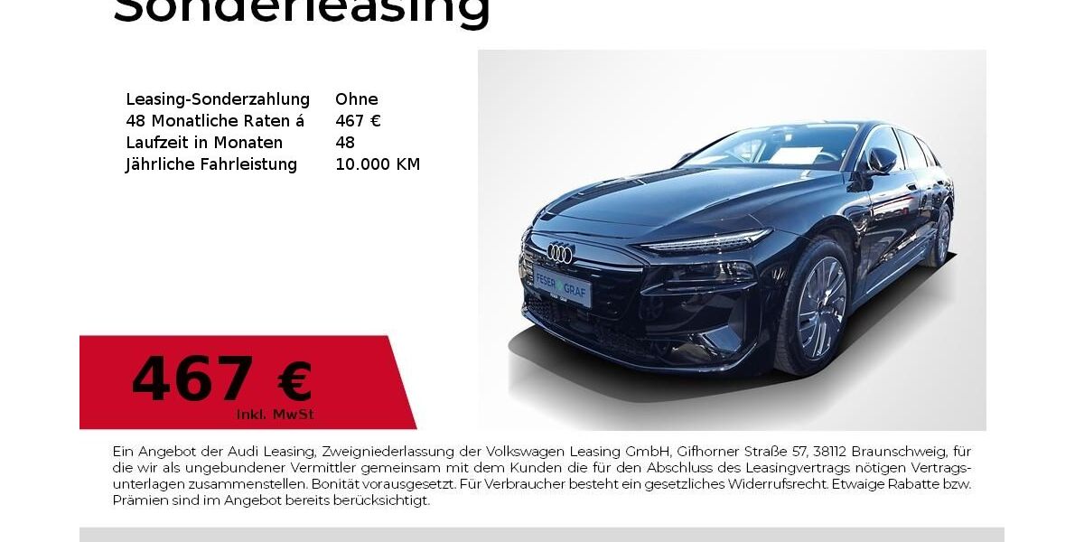 Audi A6 e-tron 9.719 km 54.290 &euro; Erlangen 91058