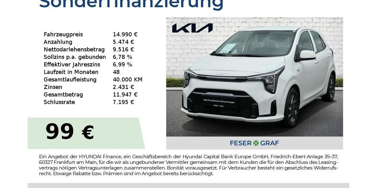 Kia Picanto 10.660 km 14.990 &euro; Nürnberg 90425