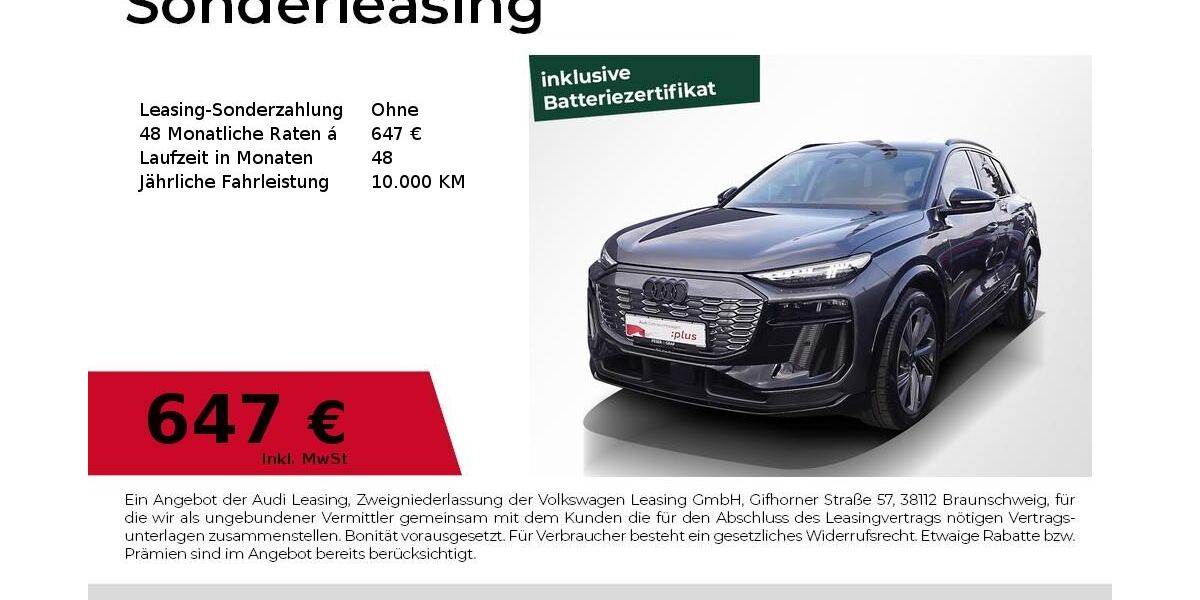 Audi Q6 e-tron 9.172 km 64.140 &euro; Erlangen 91058