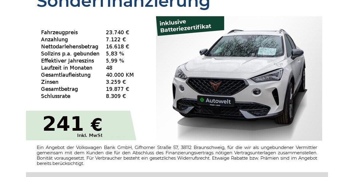 Cupra Formentor 32.350 km 23.440 &euro; Nürnberg 90431
