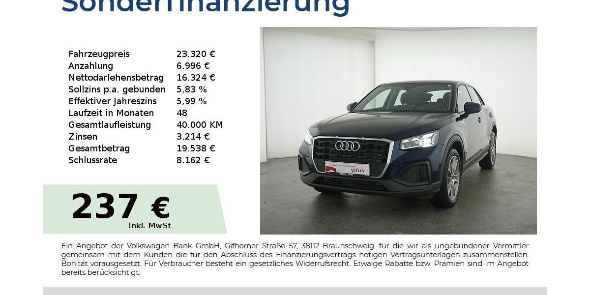 Audi Q2 115.250 km 23.320 &euro; Nürnberg 90431