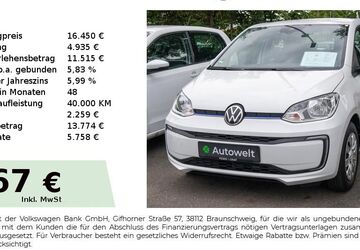 VW e-up! 8.350 km 16.450 &euro; Nürnberg 90431