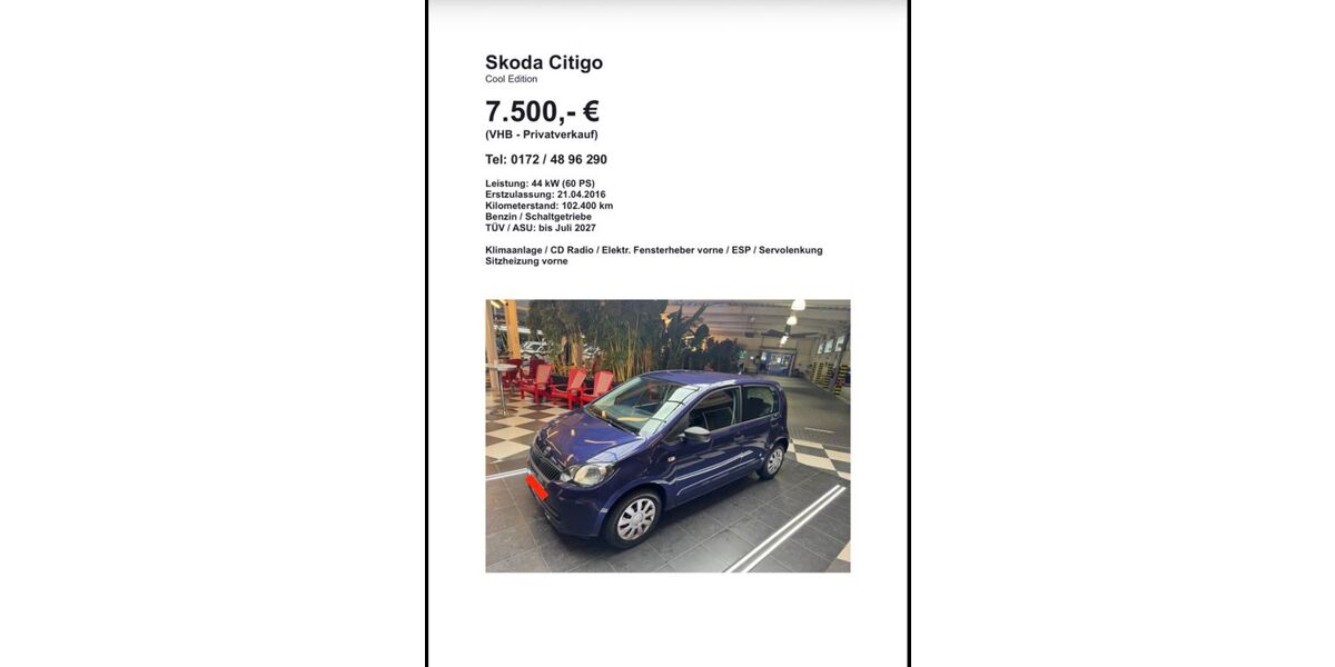 Skoda Citigo 102.400 km 5.700 &euro; Winkelhaid 90610
