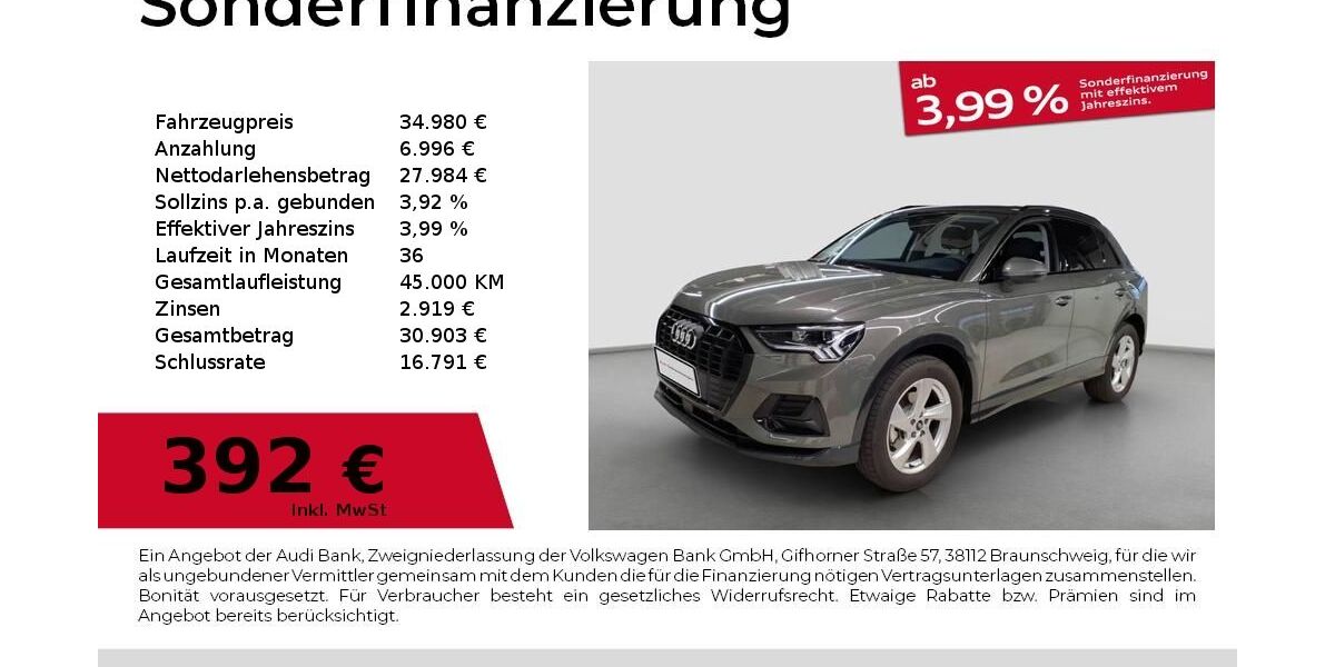 Audi Q3 4.736 km 34.980 &euro; Fürth 90763
