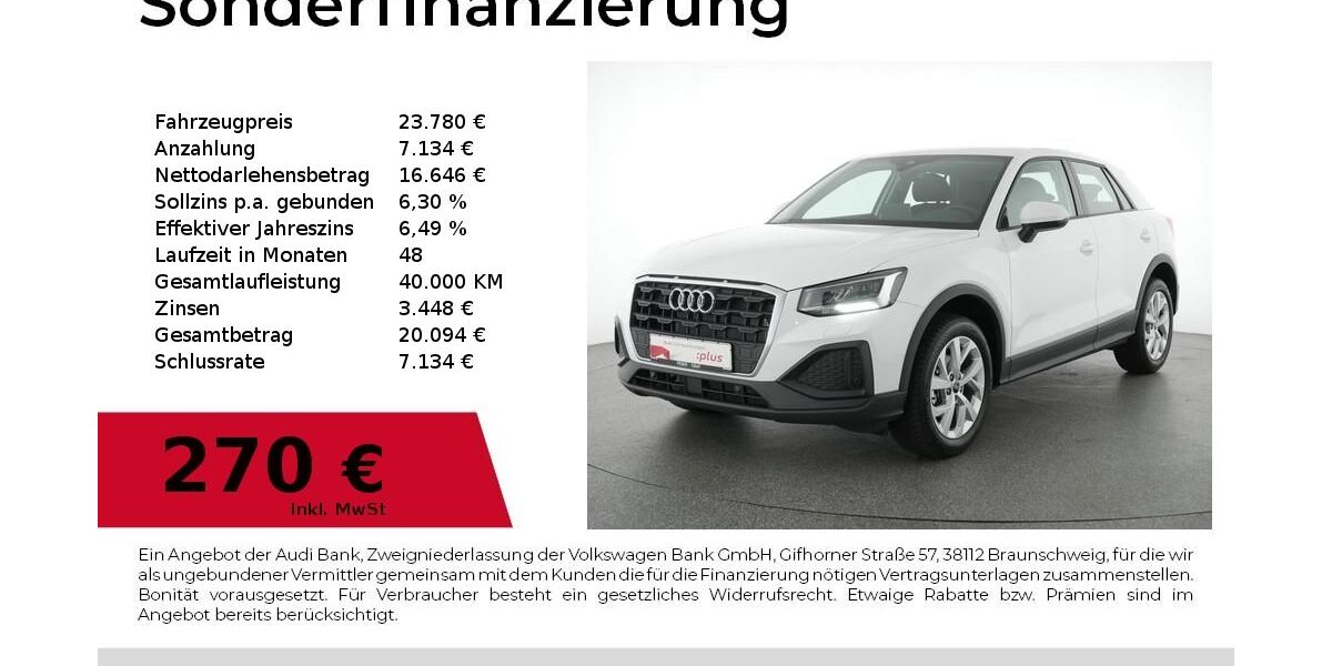 Audi Q2 5.200 km 23.780 &euro; Nürnberg 90411