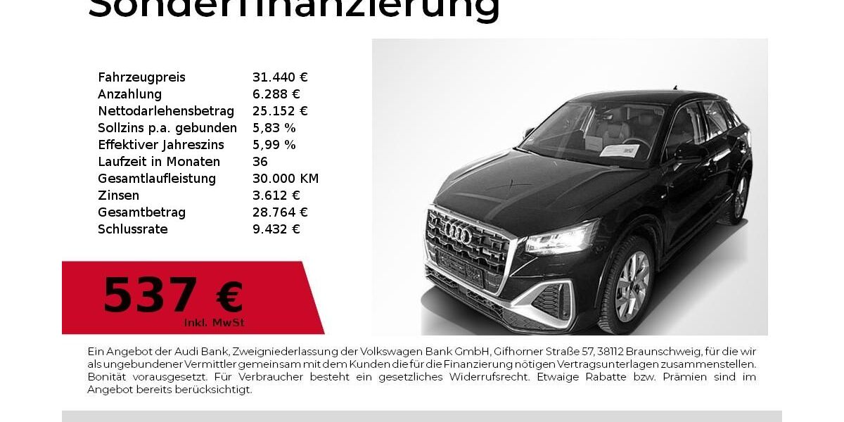 Audi Q2 5.500 km 31.440 &euro; Nürnberg 90441