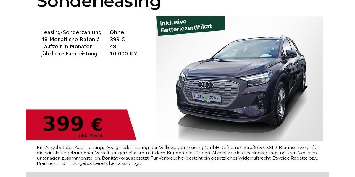 Audi Q4 e-tron 7.276 km 42.680 &euro; Erlangen 91058