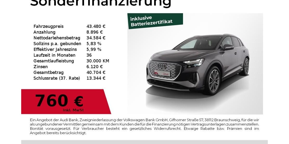 Audi Q4 e-tron 7.792 km 42.440 &euro; Nürnberg 90441